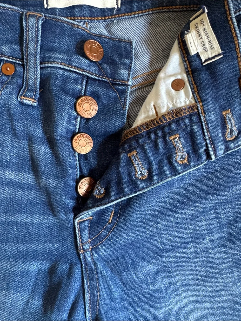 Madewell High-Rise Skinny Crop Button-Fly Jeans - Classic Blue Wash
